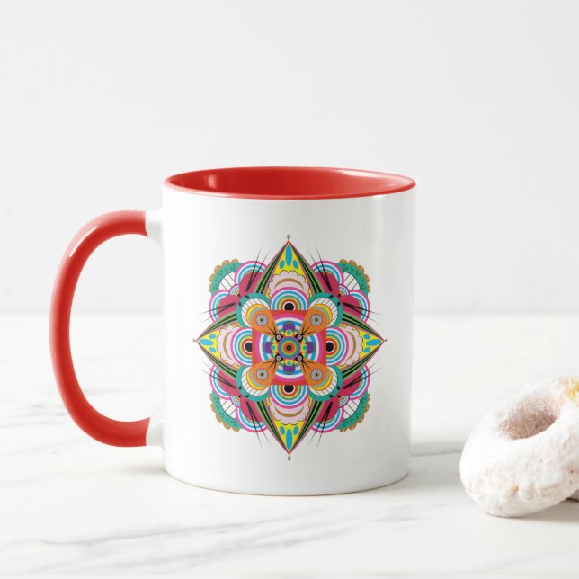 Tiger Dragon Mandala Mug (Avec donut)