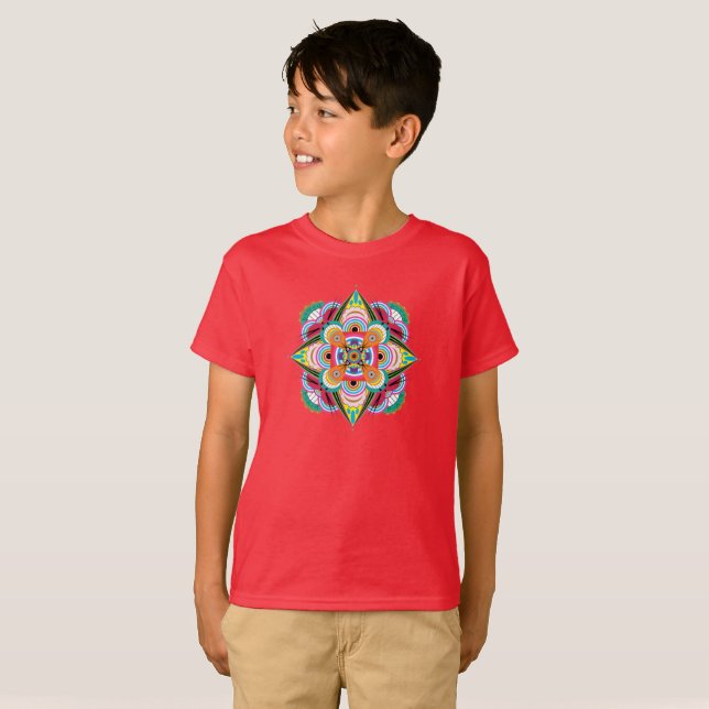 Tiger Dragon Mandala T-shirt enfant (Devant entier)