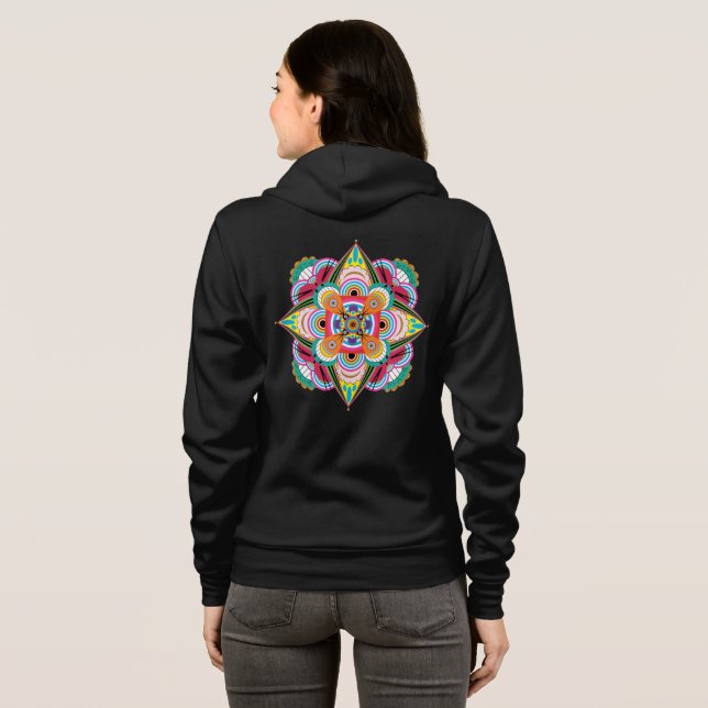Tiger Dragon Mandala Zip Sweat - shirt à capuche (Dos entier)
