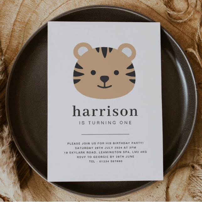 Tiger Face - Invitation d'anniversaire (Tiger Face - Birthday Invitation)