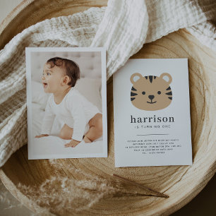 Tiger Face - Invitation d'anniversaire avec photo