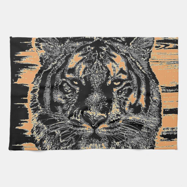 Tiger Fine Art 4 - Serviette de cuisine (Horizontal)