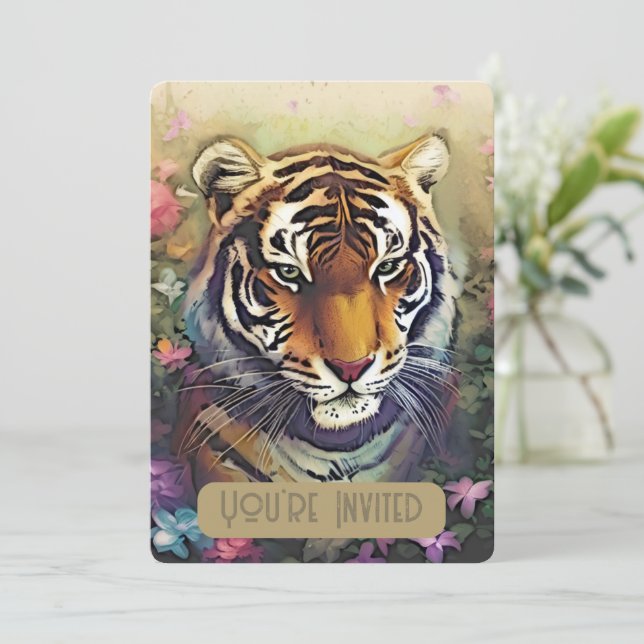 Tiger Flower Invitation QR Code (Debout devant)