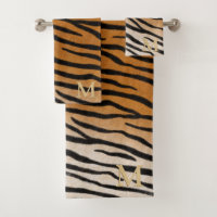 Tiger Fourrure Poster de animal réaliste Tan Monog