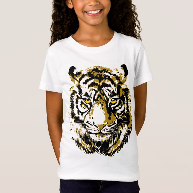 Tiger Jaune - Tiger coloré visage T-shirt (Devant)