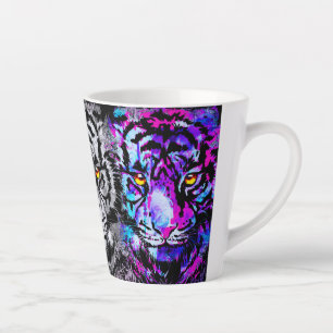 Tiger Latte Mug Tigre colorée Tigre Tiger Tiger