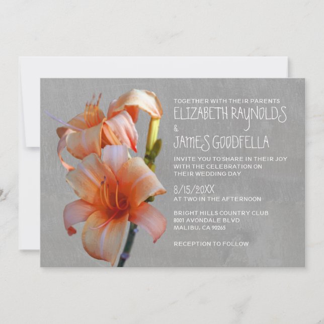 Tiger Lilies Les Invitations De Mariage (Devant)