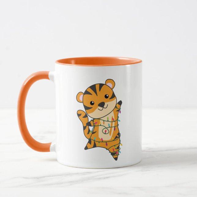 Tiger Noël Neige hiver Animaux Tiger Mug (Gauche)