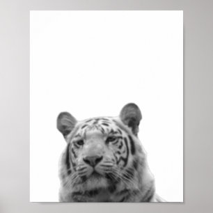 Tiger noir blanc Cabine Nursery Photo Poster