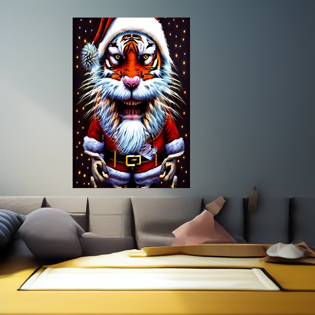 Tiger Père Noël | AI Art Poster (Créateur téléchargé)