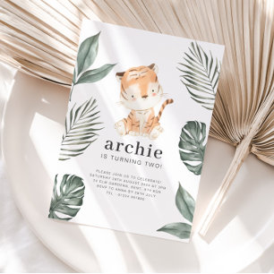 Tiger Photo Anniversaire Invitation