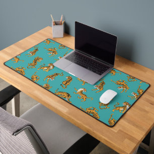 Tiger sur Motif Turquoise