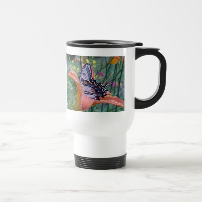 Tiger Swallowtail 15 Oz S.S. Travel Mug (Droite)