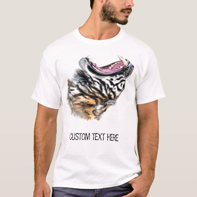 Tiger T-shirt Dessin - Votre texte (Devant)