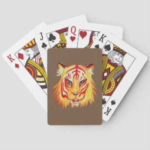 Tiger Visage Dessin Classique Cartes de Jeu