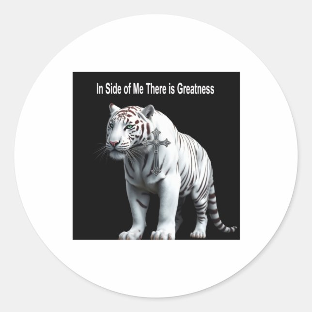 Tiger - Within Me There Is Greatness Sticker  (Devant)