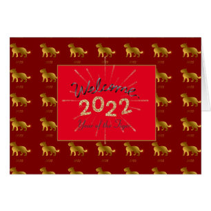 Tiger Zodiac Welcome 2022 Parties scintillant Gold