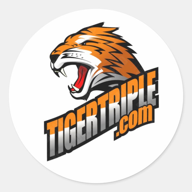 tigertriple.com Feuille de (6) autocollants de 3 p (Devant)