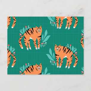 Tiges avec carte postale de fleurs