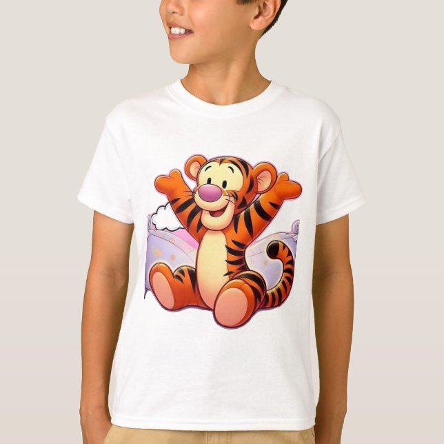 Tigger Cartoon Tiger T-Shirt (Devant)