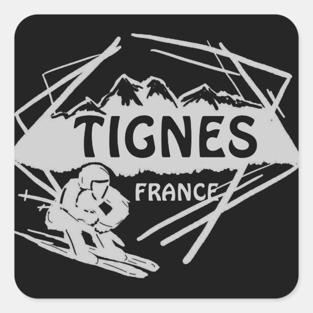 Tignes France noir gris logo logo art autocollants (Devant)