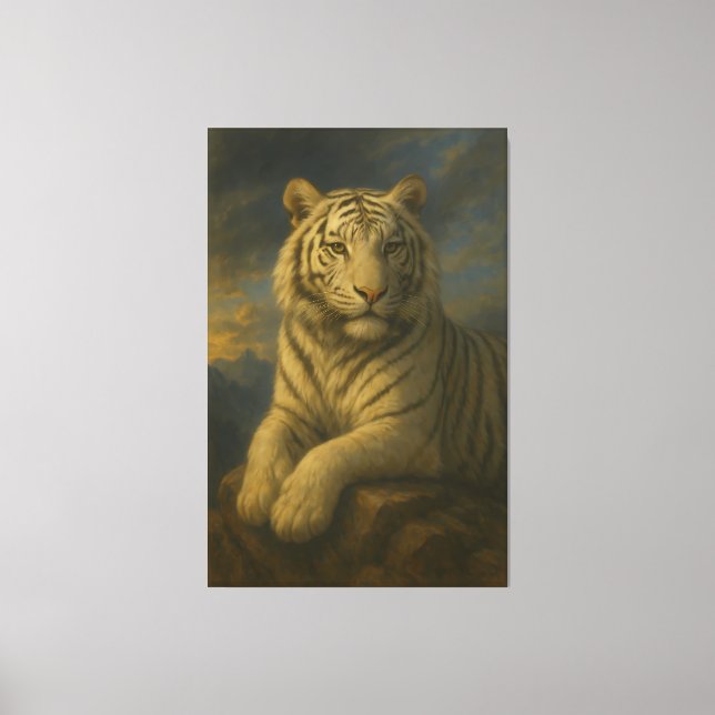 Tigre Blanc Majestueux – Impression d'Art Fin (Recto)