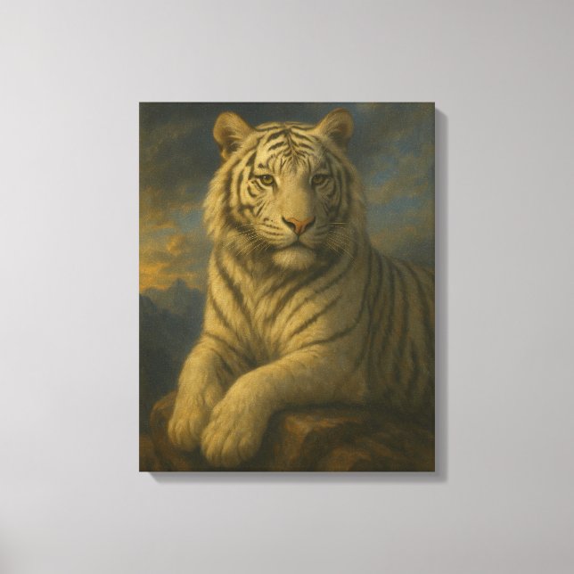Tigre Blanc Majestueux – Impression d'Art Fin (Recto)
