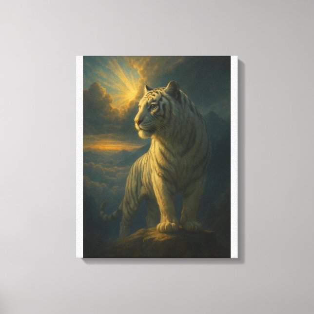 Tigre Blanc Majestueux – Impression d'art fine (Recto)
