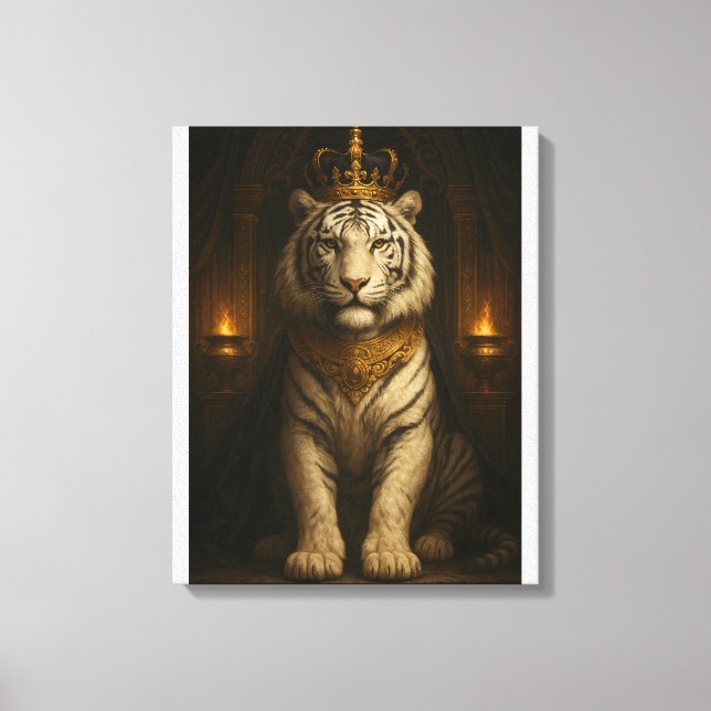 Tigre Blanc Royal • Toile d'Art Fin de Luxe (Recto)