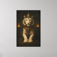 Tigre Blanc Royal • Toile d'Art Fin Luxe