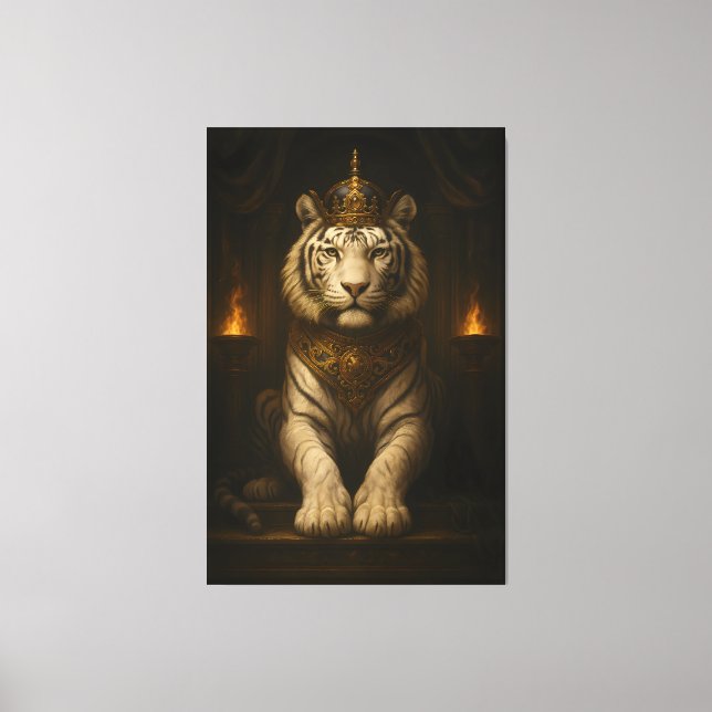Tigre Blanc Royal • Toile d'Art Fin Luxe (Recto)