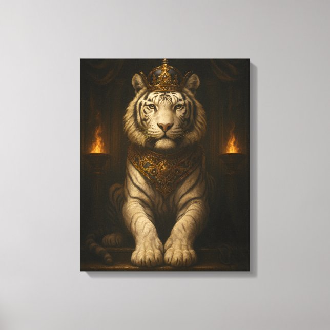 Tigre Blanc Royal • Toile d'Art Fin Luxe (Recto)