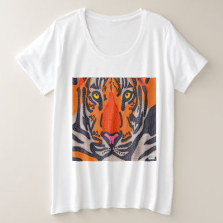 Tigre (blanc) - T-shirt plus taille femme