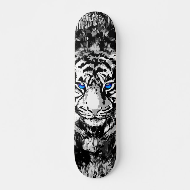 Tigre coloré - Retro Tiger Skateboard (Devant)
