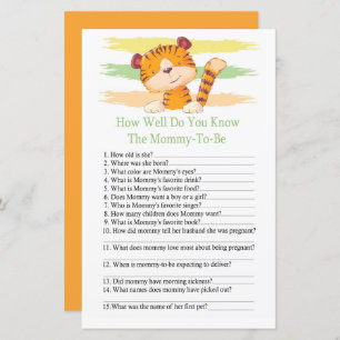 Tigre Connaissez-vous bien le baby shower