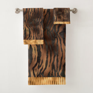 Tigre d'animal Imprimer Or Élégant Glam métalli
