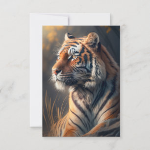 Tigre dans la nature 3,5 po x 5 po Carte de remerc
