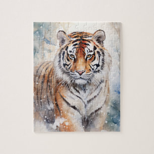 Tigre dans la neige puzzle #1