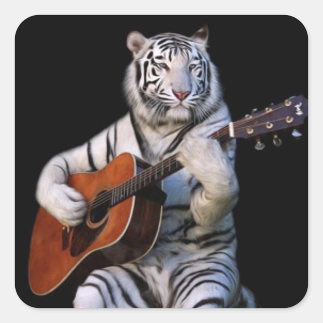 Tigre dans le noir – Autocollant minimaliste (Devant)