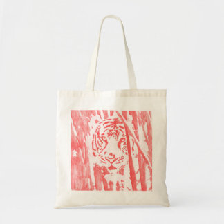 Tigre dans le sac fourre-tout en bambou -- Rouge