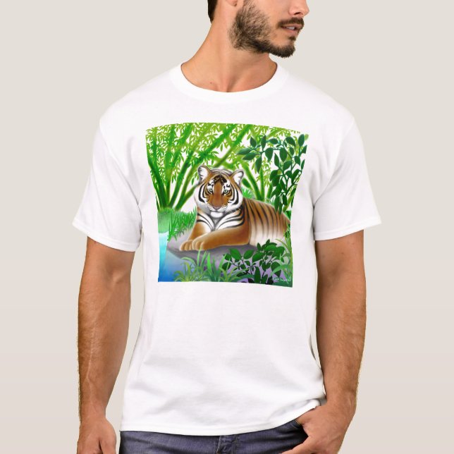 Tigre dans le T-shirt en bambou de forêt (Devant)
