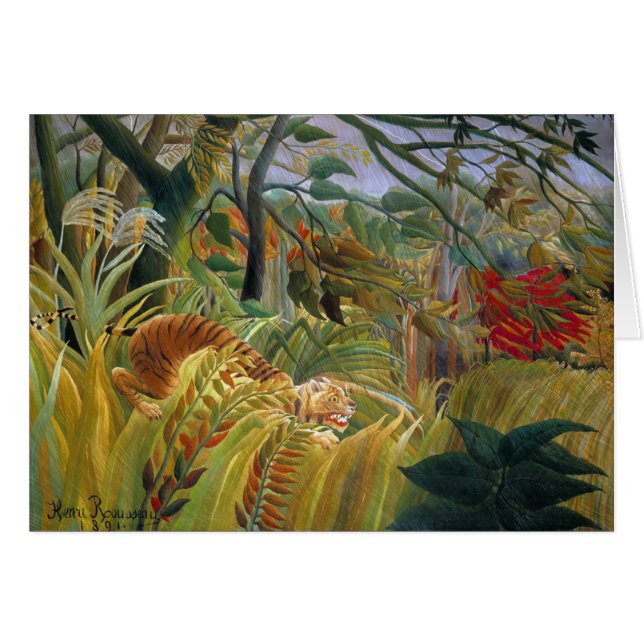 Tigre dans une tempête tropicale (étonnée !) (Devant horizontal)