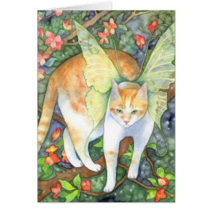 Tigre d'arbre - carte féerique d'art de chat