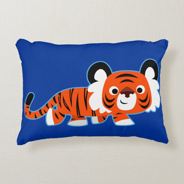Tigre de dessin mignon sur le Coussin d'accentuati (Devant)
