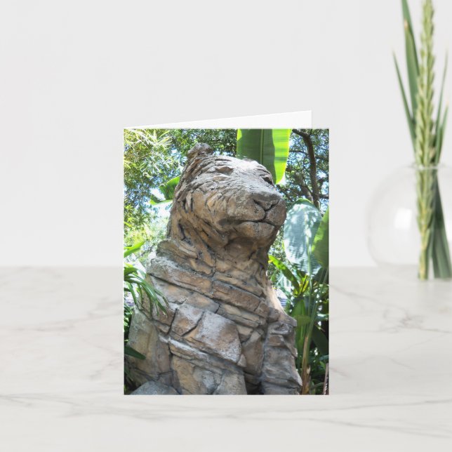 Tigre de pierre sur une carte blanche (Devant)