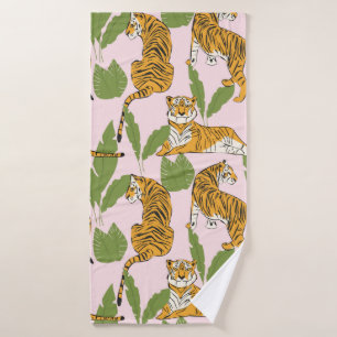 Tigre dessiné à la main sans couture motif, gros