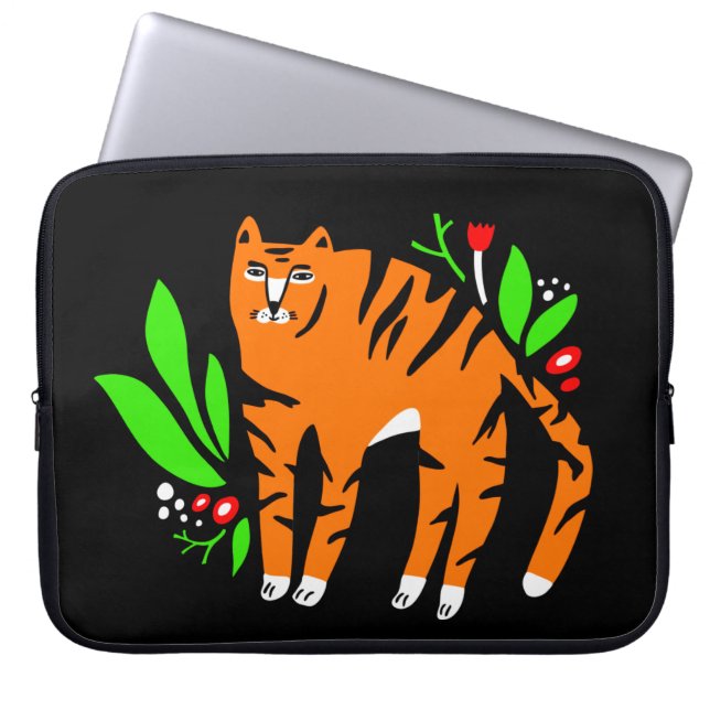 Tigre en fleurs Sac électronique (Devant)