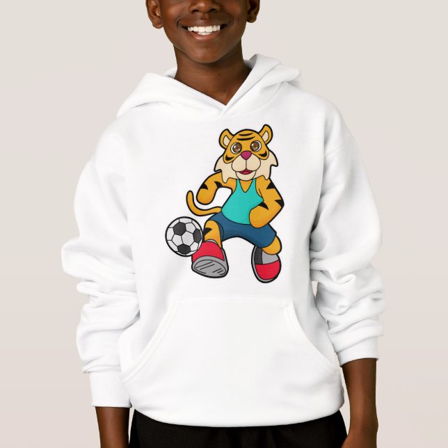 Tigre en joueur de football avec balle de football (Devant)