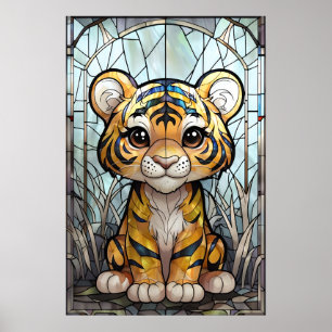 Tigre en verre tendu - Poster de la pépinière de l