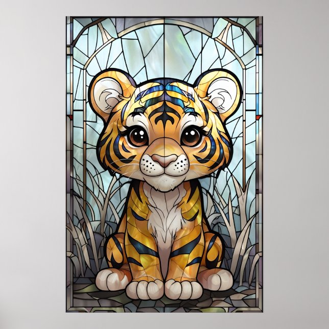 Tigre en verre tendu - Poster de la pépinière de l (Devant)